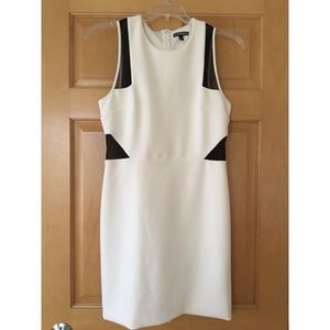 Express White Dress with Black Mesh Openings